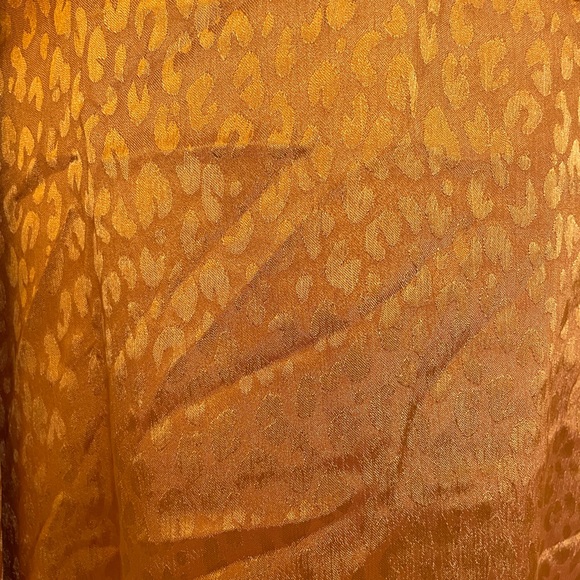 GUESS WOMEN'S ORANGE LONG SLEEVE V NECK LINED FIT & FLARE DRESS size large - Picture 2 of 4